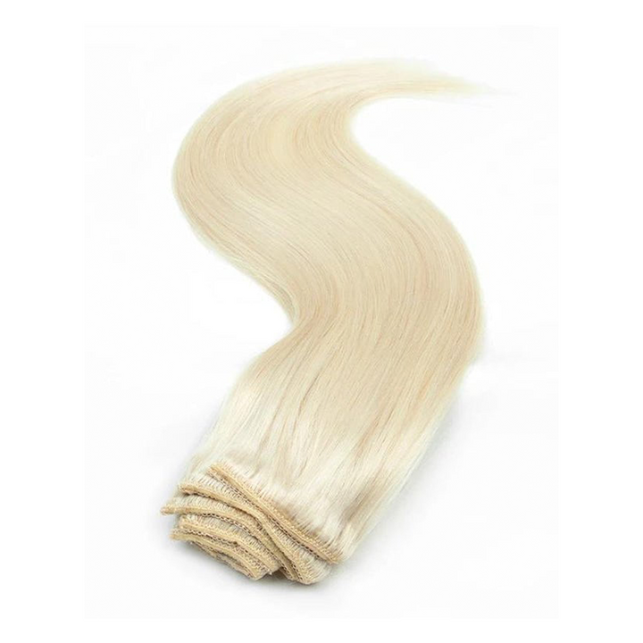 MRSHAIR MRS HAIR White Blonde #1001 Clip In Human Hair Extension 7pcs/set