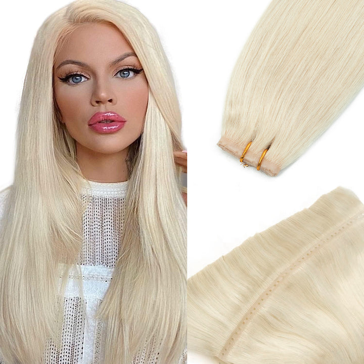 MRSHAIR MRSHAIR Blonde Microlink Wet Hair Extensions XO Hole Wefts( Injected )