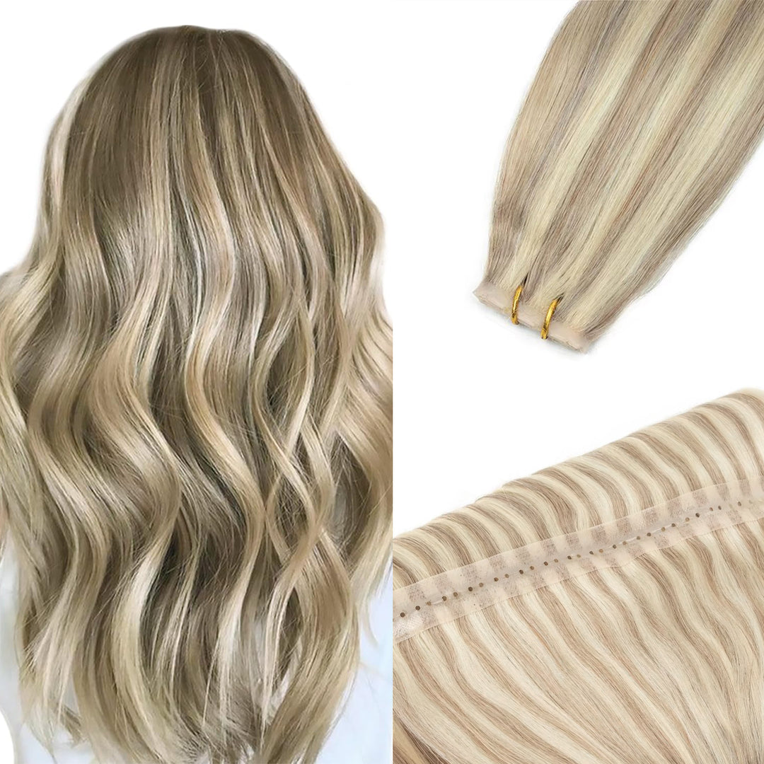 MRSHAIR MRSHAIR Blonde Microlink Wet Hair Extensions XO Hole Wefts( Injected )