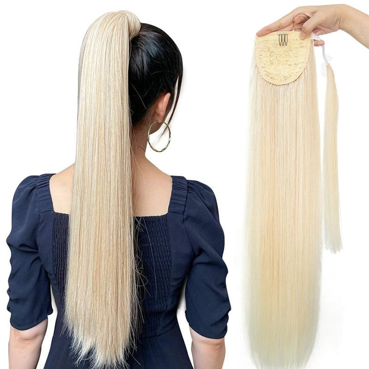 MRSHAIR MRSHAIR Blonde Wrap Ponytail Human Hair Extensions Thick