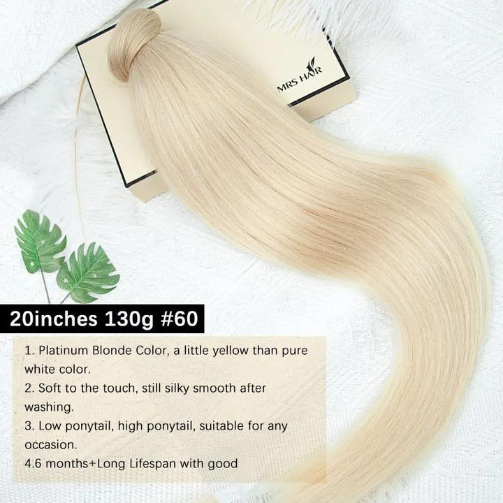 MRSHAIR MRSHAIR Blonde Wrap Ponytail Human Hair Extensions Thick