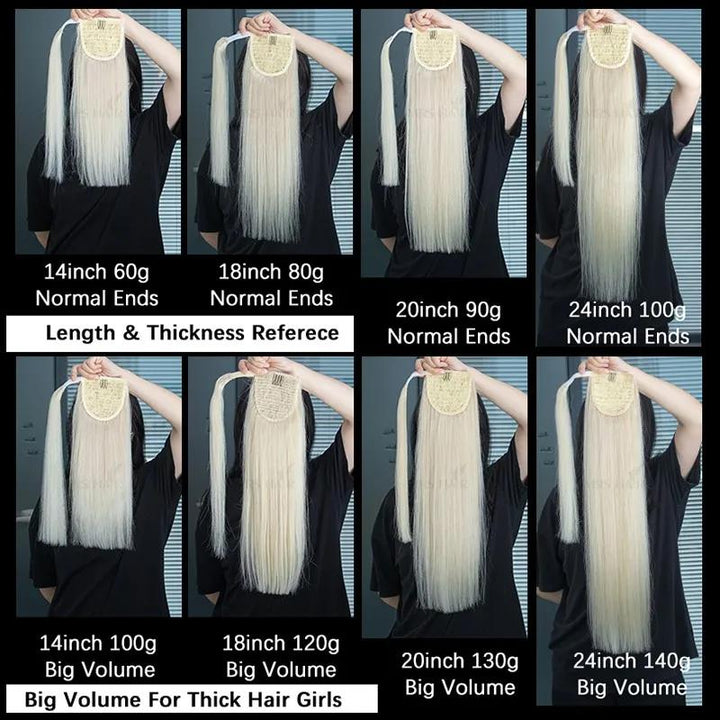 MRSHAIR MRSHAIR Blonde Wrap Ponytail Human Hair Extensions Thick