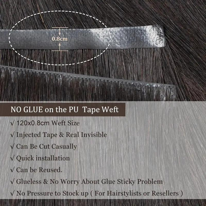 MRSHAIR MRSHAIR Invisible Seamless PU SKin Weft Human Hair Injected PU Wefts