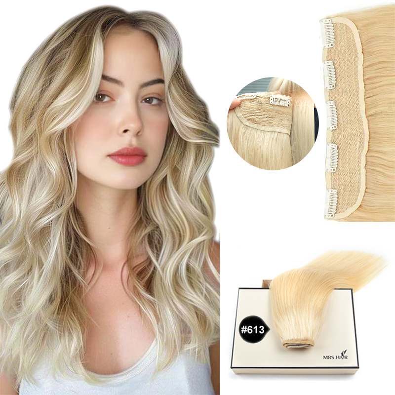 MRSHAIR MRSHAIR One Piece Clip In Human Hair 14 18 22inch