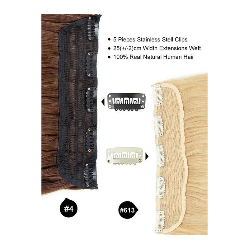 MRSHAIR MRSHAIR One Piece Clip In Human Hair 14 18 22inch