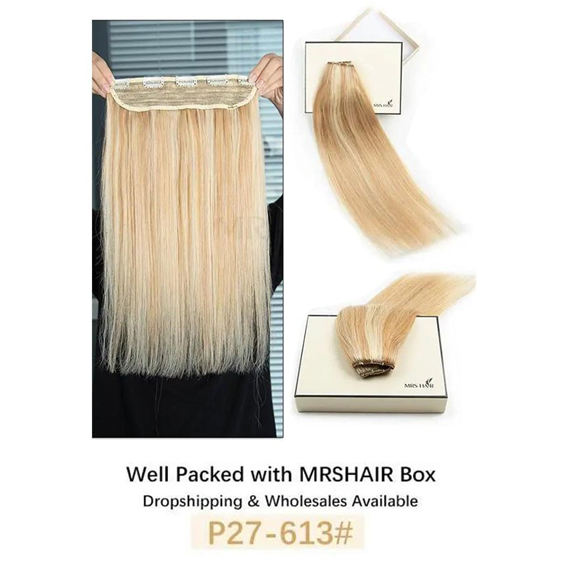 MRSHAIR MRSHAIR One Piece Clip In Human Hair 14 18 22inch