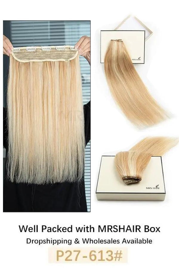 MRSHAIR MRSHAIR One Piece Clip In Human Hair 14 18 22inch