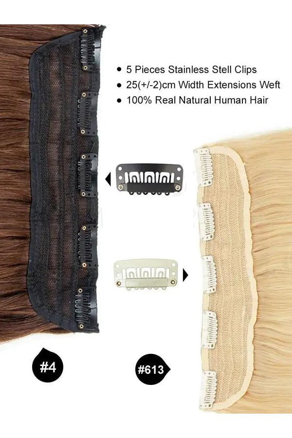 MRSHAIR MRSHAIR One Piece Clip In Human Hair 14 18 22inch