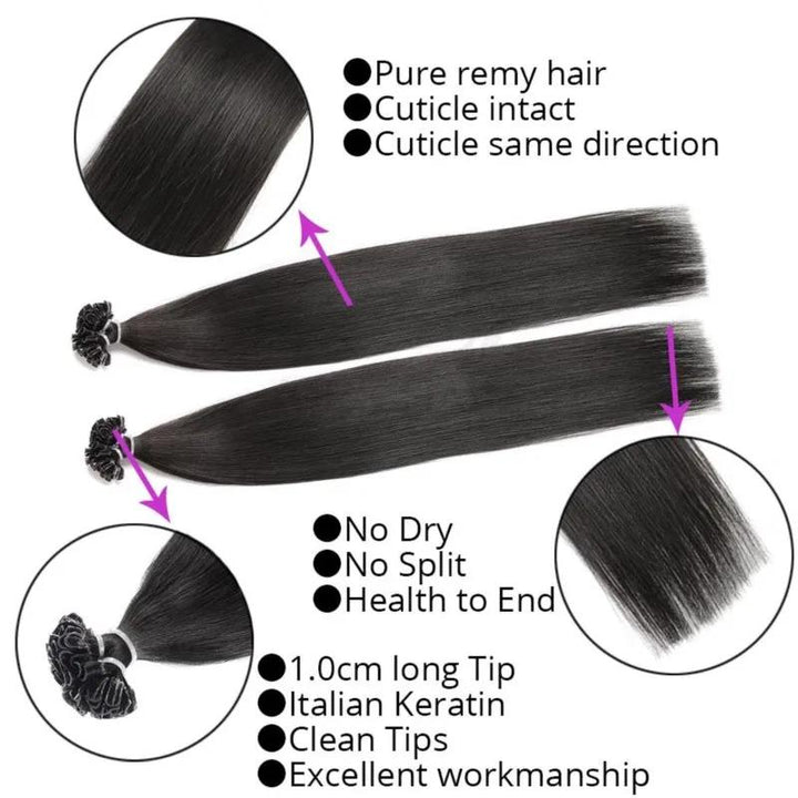 MRSHAIR MRSHAIR Virgin Cuticle Remy U Tip Human Hair Extensions