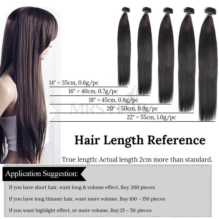 MRSHAIR MRSHAIR Virgin Cuticle Remy U Tip Human Hair Extensions