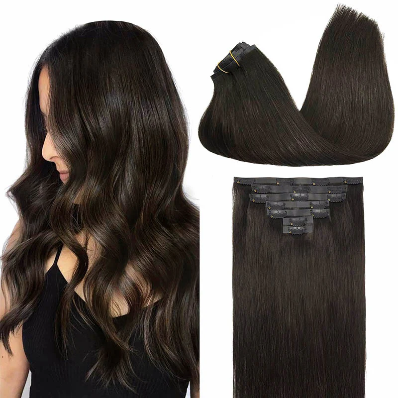 MRSHAIR PU Clip In Hair MRSHAIR Seamless PU Clip in Human Hair Extensions 120g