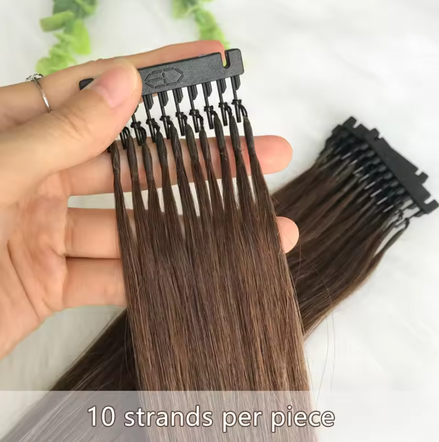 MRS HAIR 6D-1  Human Hair Extensions 10 Rows Hair  100grams/pack