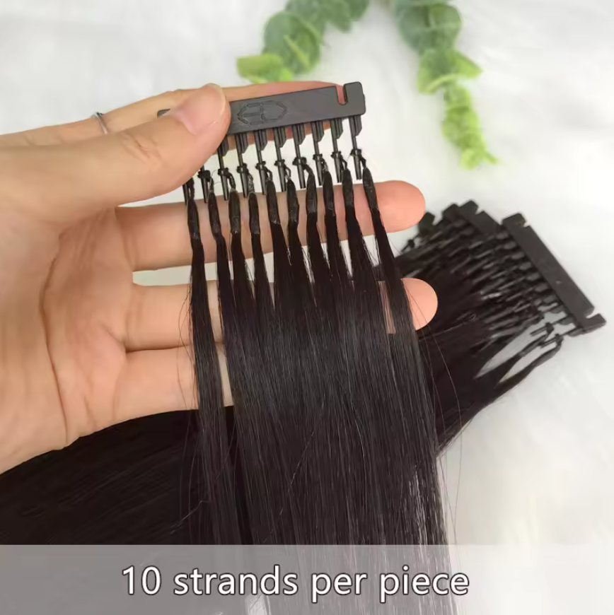 MRS HAIR 6D-1  Human Hair Extensions 10 Rows Hair  100grams/pack