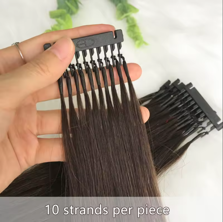 MRS HAIR 6D-1  Human Hair Extensions 10 Rows Hair  100grams/pack